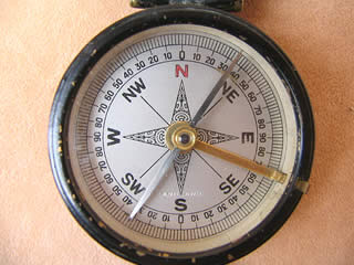 Close up view of Compass dial